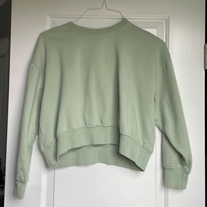 ASOS New Look Cropped Sage Green Crewneck Sweatshirt